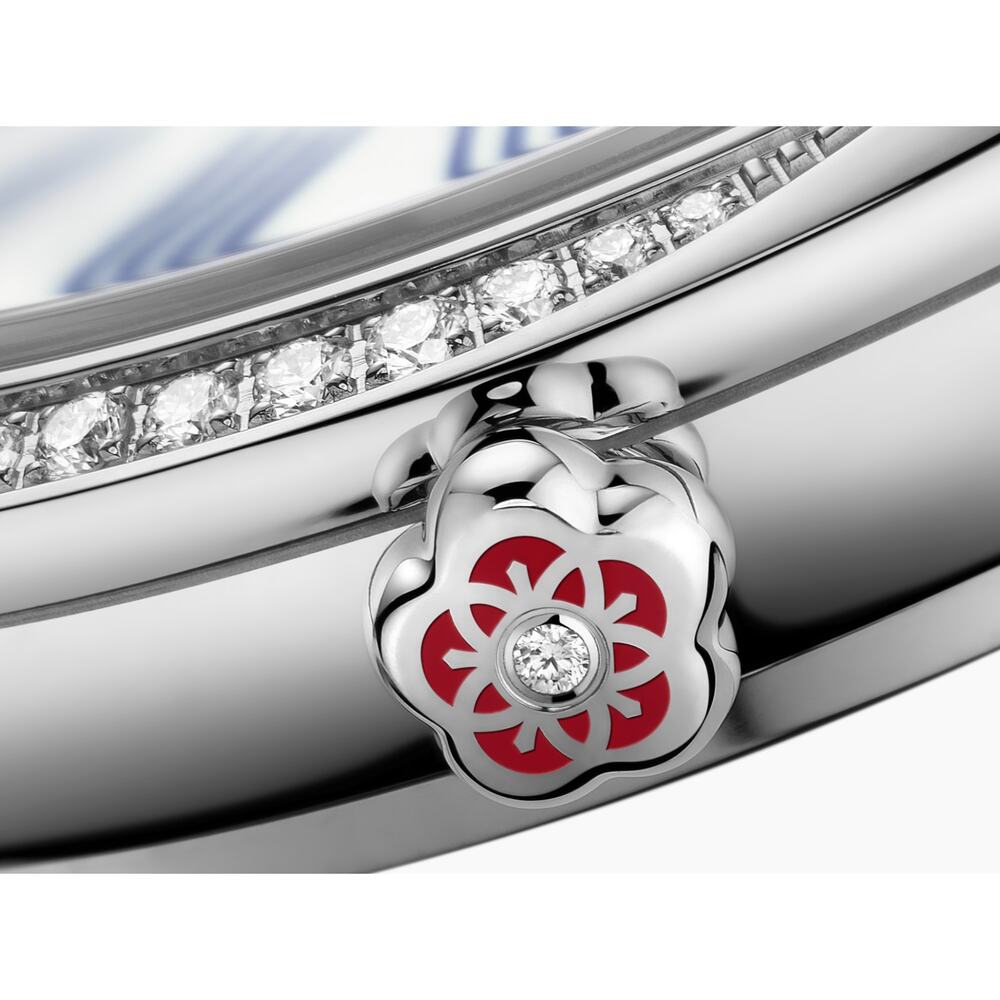 Omega DE VILLE MINI TRÉSOR Women's Diamond Watch 26 MM, Steel on Toile De Jouy - Picture 3 of 16